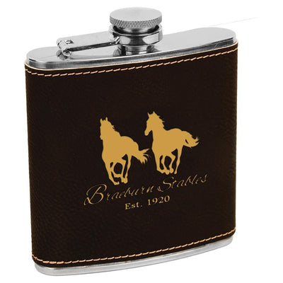 Personalized Whiskey Flask - 6oz Leatherette