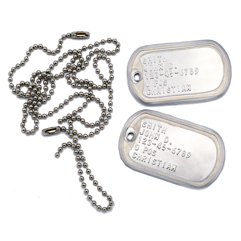 Military Dog Tags For All Branches Includes 5 Lines of Stamped Text –  Bradley's Custom