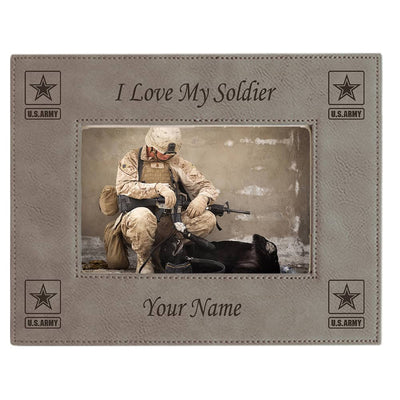 I Love My Soldier Picture Frame Gray