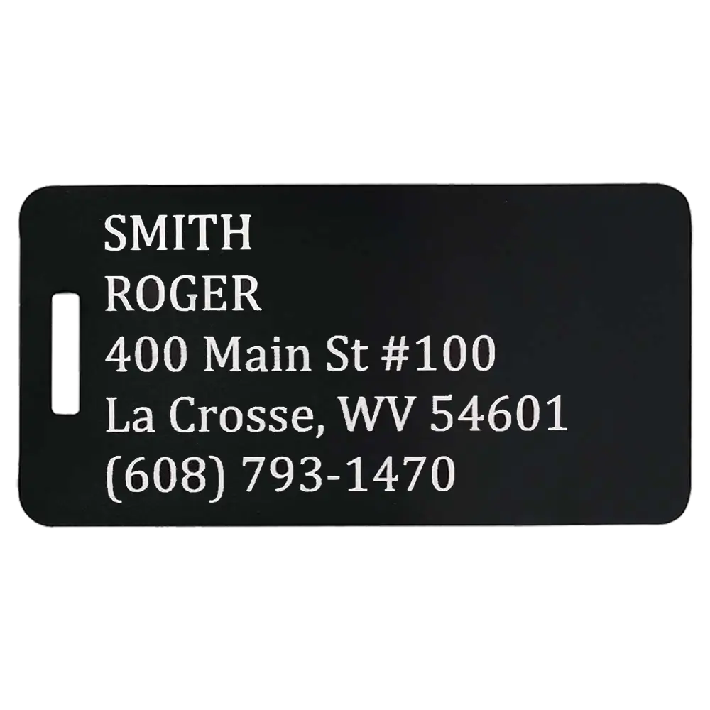 Personalized Aluminum Luggage Tag – Bradley's Custom
