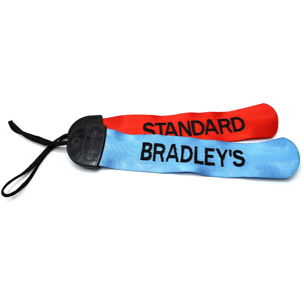 Light Blue Gear Tags With Embroidered Text