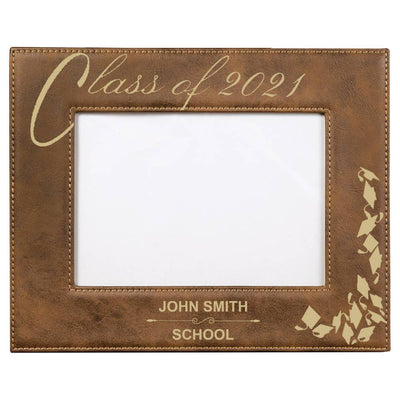 Rustic and Gold Class of 2021 Graduation Picture Frame With Custom Text