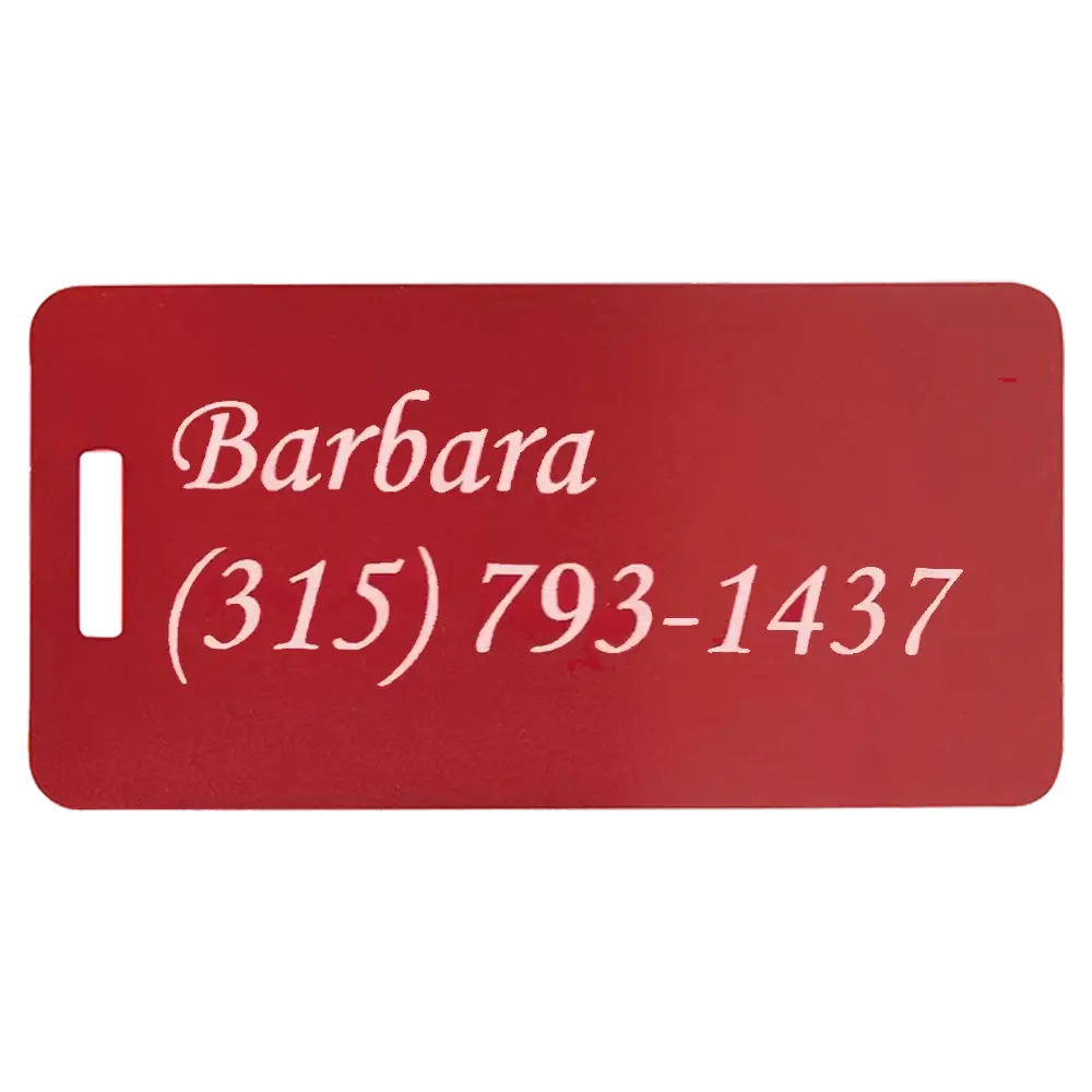 Red Personalized Aluminum Luggage Tag