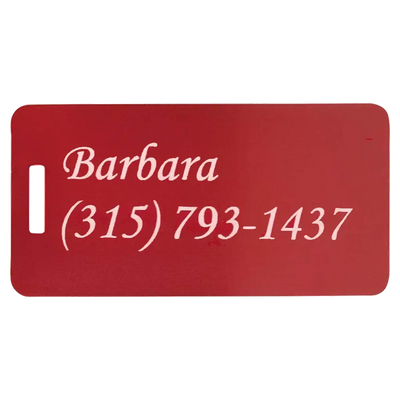 Red Personalized Aluminum Luggage Tag