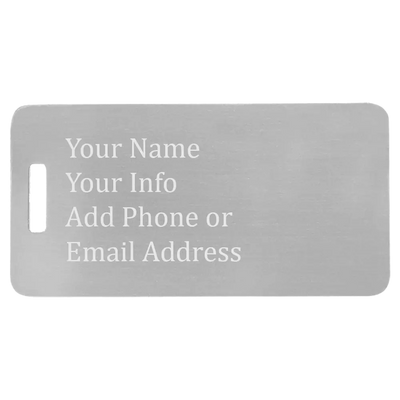 Silver Personalized Aluminum Luggage Tag